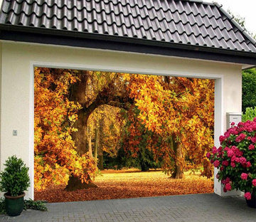 3D Autumn Yellow Trees 22 Garage Door Mural Wallpaper AJ Wallpaper 