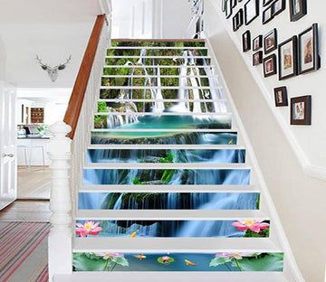 3D Waterfalls Flying Cranes 1491 Stair Risers Wallpaper AJ Wallpaper 