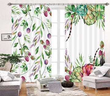 3D Flowers Leaves 2369 Curtains Drapes Wallpaper AJ Wallpaper 