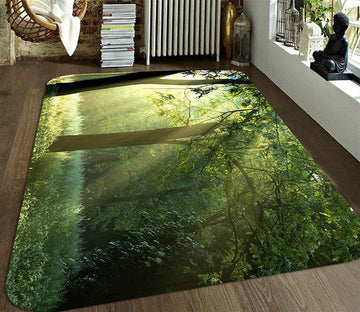 3D Forest Trees Sunshine 2 Non Slip Rug Mat Mat AJ Creativity Home 