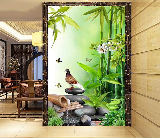 3D Bamboo Forest Bird 370 Wallpaper AJ Wallpaper 