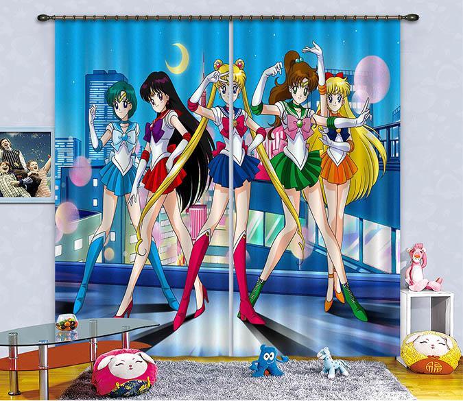 3D Cartoon Girls 2408 Curtains Drapes Wallpaper AJ Wallpaper 