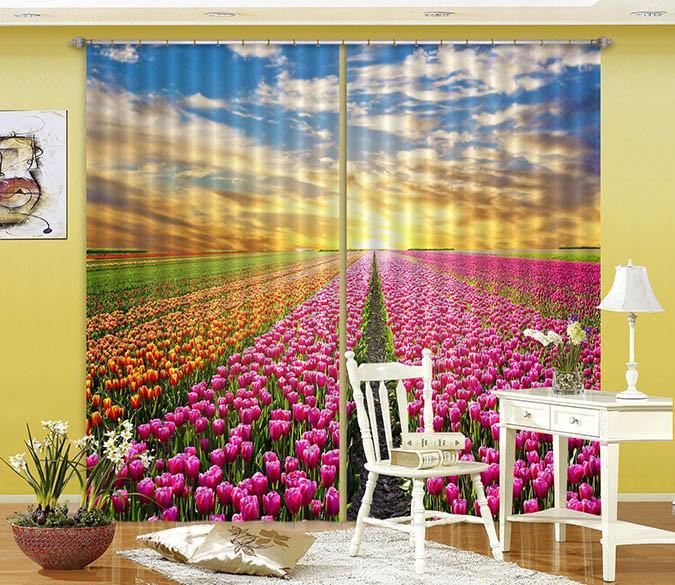 3D Vast Flowers Field 435 Curtains Drapes Wallpaper AJ Wallpaper 