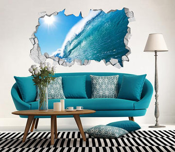 3D Blue Ocean High Wave 113 Broken Wall Murals Wallpaper AJ Wallpaper 