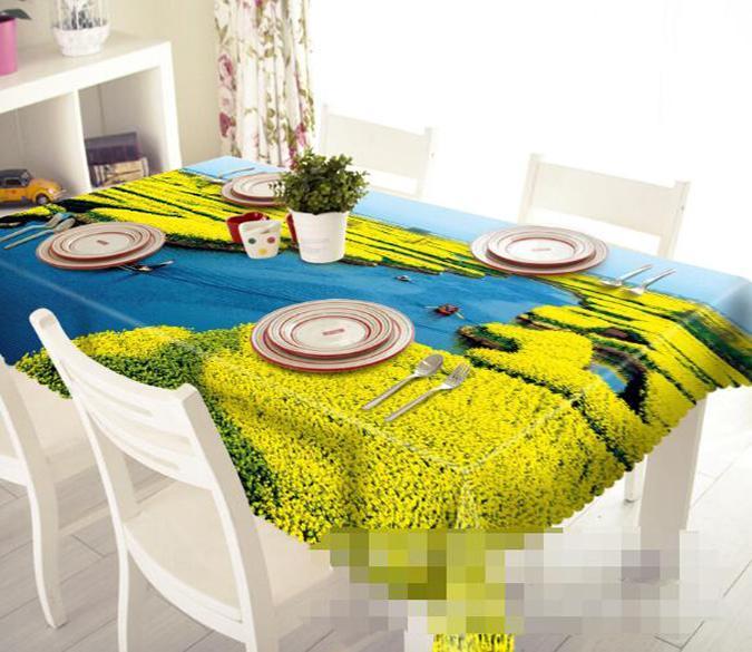 3D Riverside Flowers Field 1200 Tablecloths Wallpaper AJ Wallpaper 