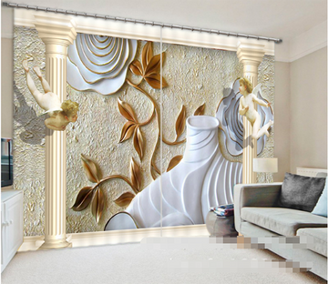 3D Cute Flying Angels 1010 Curtains Drapes Wallpaper AJ Wallpaper 