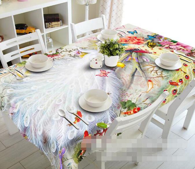 3D Colorful Peacocks 902 Tablecloths Wallpaper AJ Wallpaper 