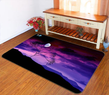 3D Purple Sky Bright Moon 133 Non Slip Rug Mat Mat AJ Creativity Home 