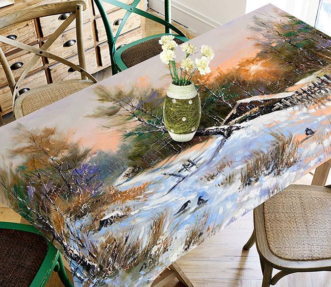 3D Snow Scenery Painting 833 Tablecloths Wallpaper AJ Wallpaper 