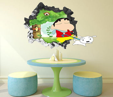 3D Crayon Shinchan 93 Broken Wall Murals Wallpaper AJ Wallpaper 