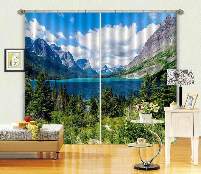 3D Lake Scenery 624 Curtains Drapes Wallpaper AJ Wallpaper 
