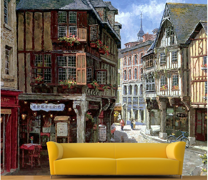 3D Painting Alley 063 Wallpaper AJ Wallpaper 