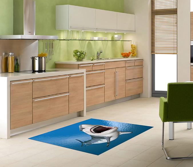 3D Big Shark 020 Kitchen Mat Floor Mural Wallpaper AJ Wallpaper 
