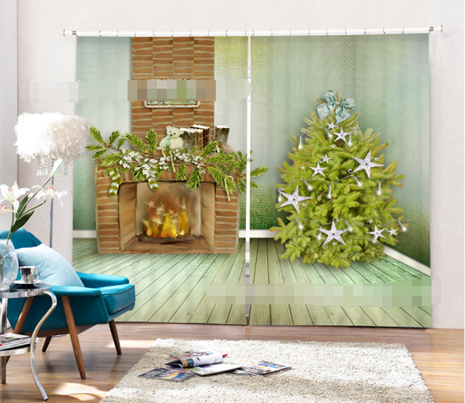 3D Christmas Tree 1365 Curtains Drapes Wallpaper AJ Wallpaper 