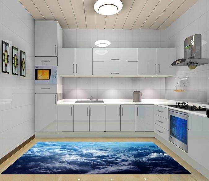 3D Rolling Clouds Kitchen Mat Floor Mural Wallpaper AJ Wallpaper 