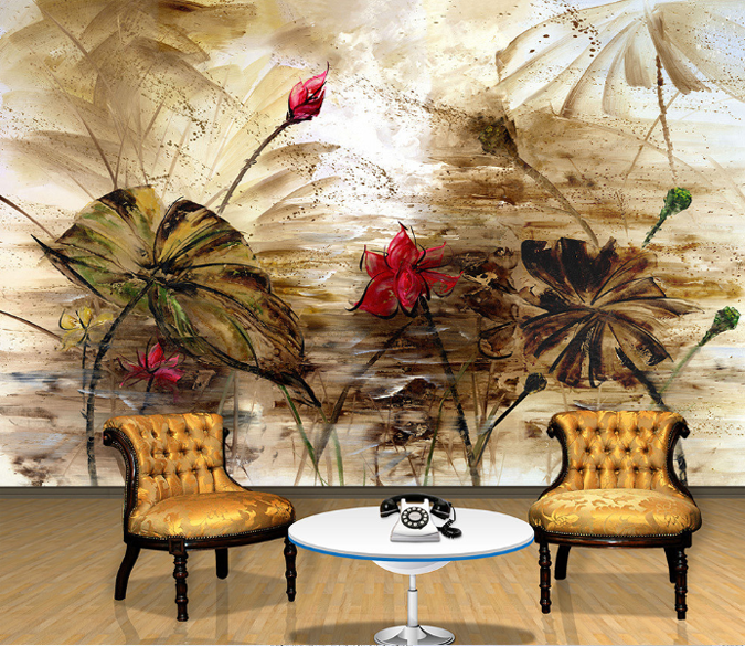 3D Smear Lotus 059 Wallpaper AJ Wallpaper 