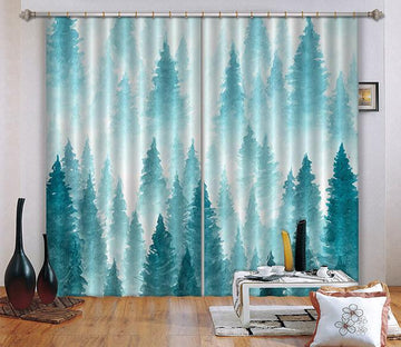 3D Watercolor Forest 526 Curtains Drapes Wallpaper AJ Wallpaper 