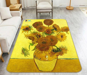 3D Oil Painting Sunflowers Vase 132 Non Slip Rug Mat Mat AJ Creativity Home 
