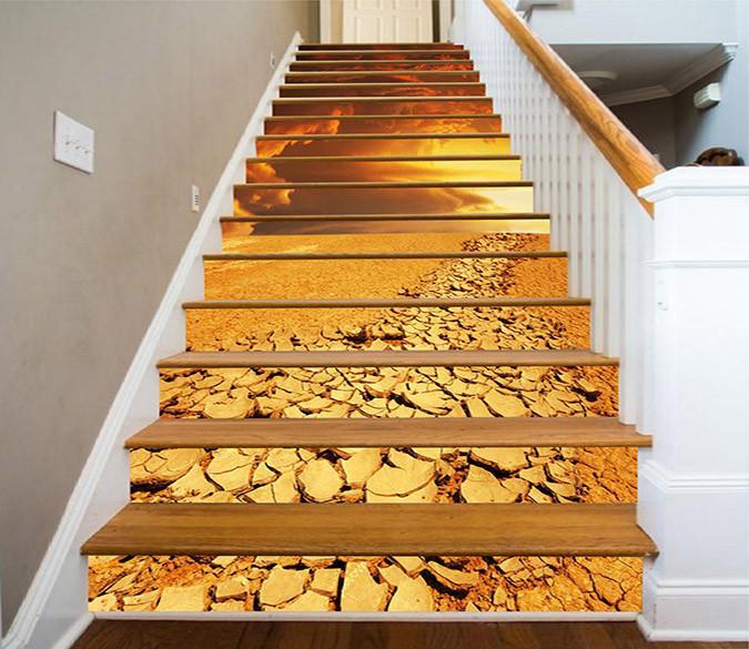 3D Cracking Land 1456 Stair Risers Wallpaper AJ Wallpaper 