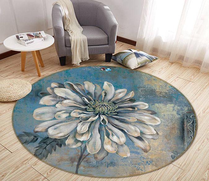 3D Retro Flower Painting 17 Round Non Slip Rug Mat Mat AJ Creativity Home 