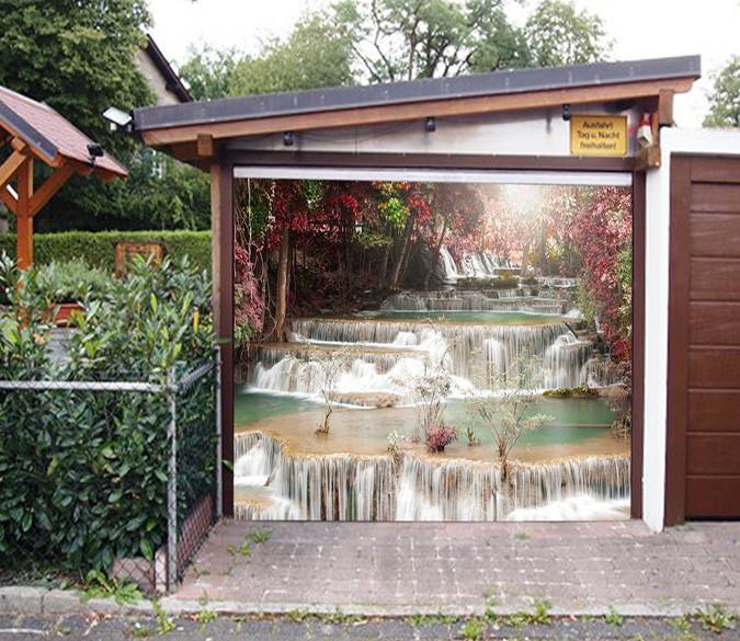 3D River Waterfalls 123 Garage Door Mural Wallpaper AJ Wallpaper 