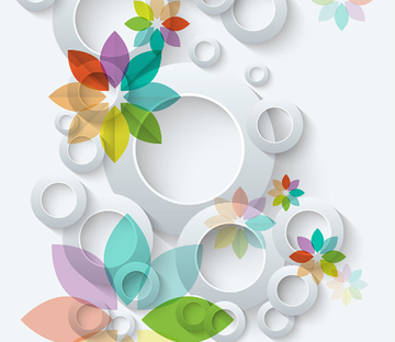 3D Elegant Colorful Flowers Floor Mural Wallpaper AJ Wallpaper 2 