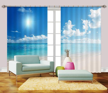 3D Sunny Sea Scenery 2265 Curtains Drapes Wallpaper AJ Wallpaper 