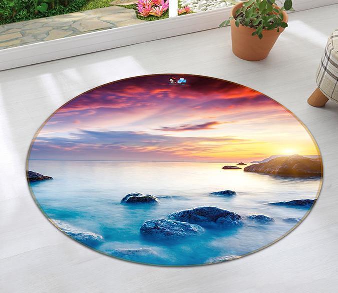 3D Colorful Sea Scenery 93 Round Non Slip Rug Mat Mat AJ Creativity Home 