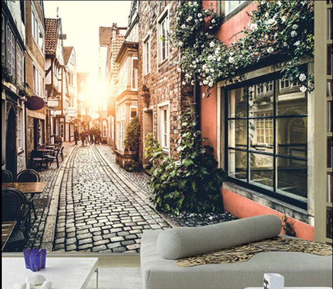 3D Sunny Alley 074 Wallpaper AJ Wallpaper 