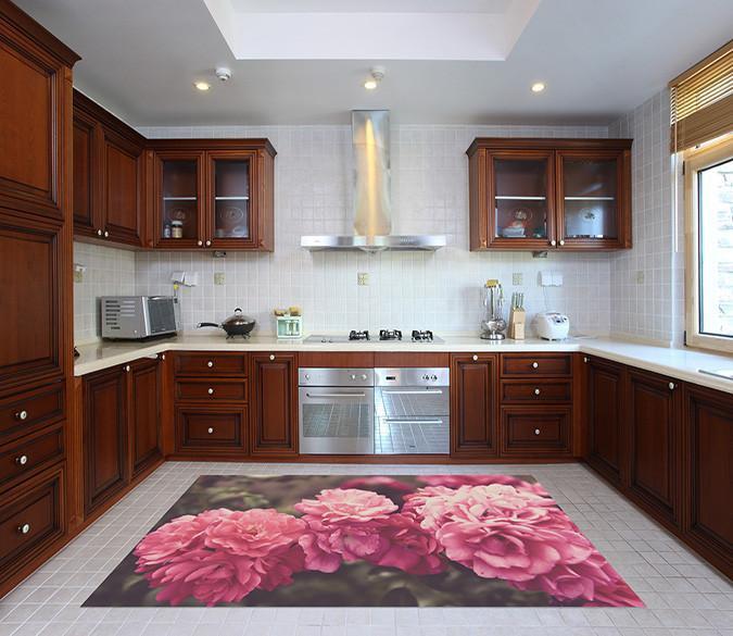 3D Flowers Cluster 510 Kitchen Mat Floor Mural Wallpaper AJ Wallpaper 