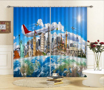 3D World Attractions Curtains Drapes Wallpaper AJ Wallpaper 