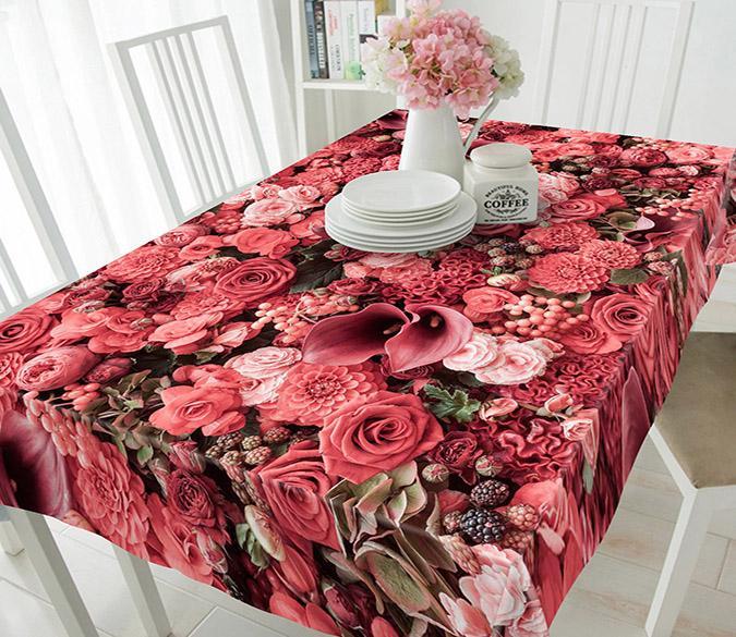 3D Flowers Wall 685 Tablecloths Wallpaper AJ Wallpaper 