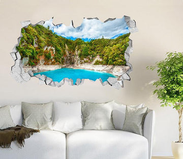 3D Mountain Lake Scenery 361 Broken Wall Murals Wallpaper AJ Wallpaper 