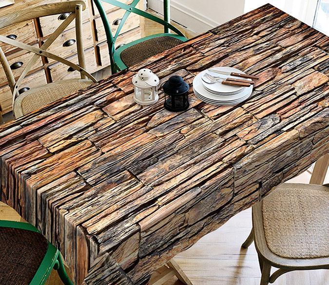 3D Stone Bricks Wall 269 Tablecloths Wallpaper AJ Wallpaper 