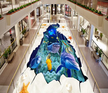 3D Ocean World Floor Mural Wallpaper AJ Wallpaper 2 