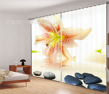 3D Flowers And Stones 2217 Curtains Drapes Wallpaper AJ Wallpaper 