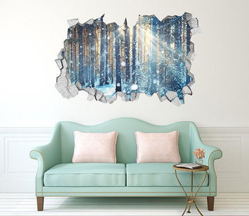 3D Snowing Forest Sunshine 379 Broken Wall Murals Wallpaper AJ Wallpaper 
