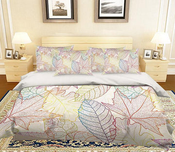 3D Leaves Vein Pattern 220 Bed Pillowcases Quilt Wallpaper AJ Wallpaper 