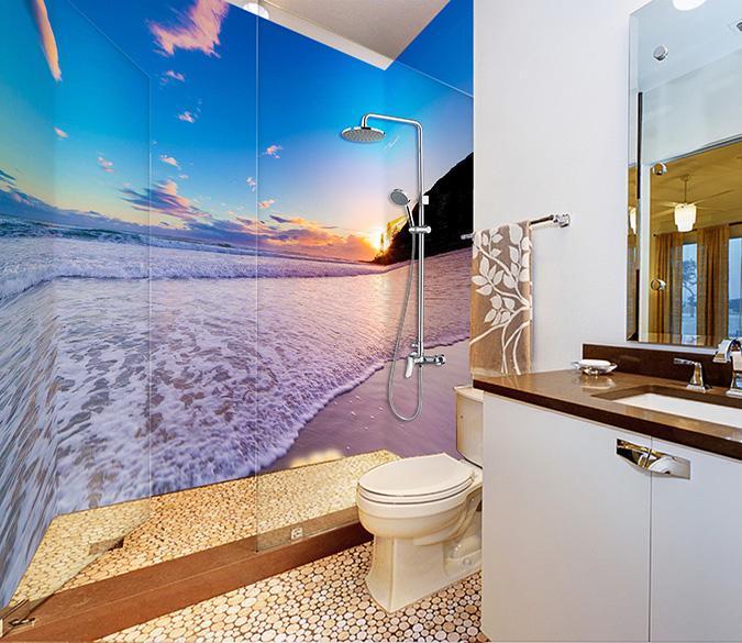 3D Pretty Sea Sunset 31 Bathroom Wallpaper Wallpaper AJ Wallpaper 