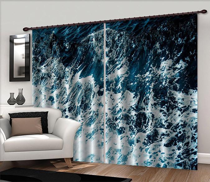 3D Turbulent Sea Foams 358 Curtains Drapes Wallpaper AJ Wallpaper 