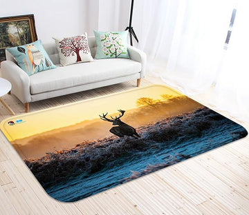 3D Sunset Elk 26 Non Slip Rug Mat Mat AJ Creativity Home 