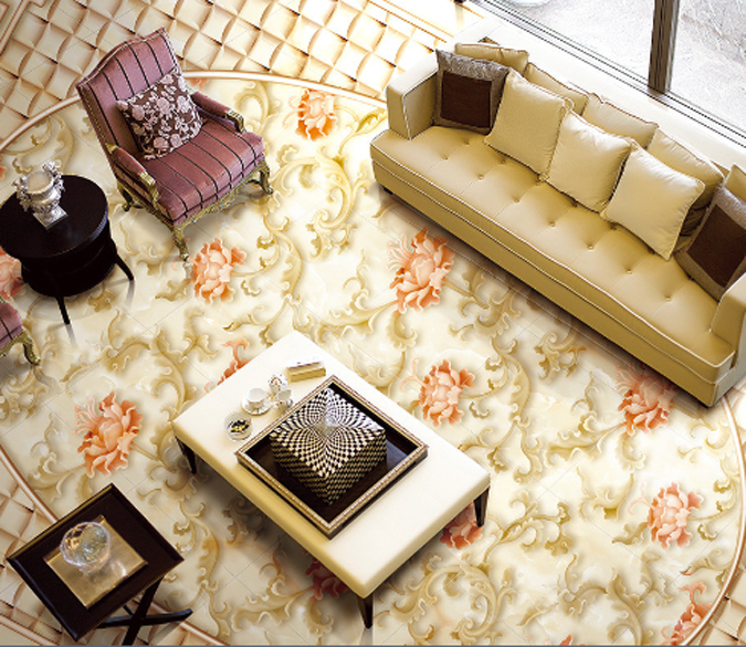 3D Fashion Flower Pattern Floor Mural Wallpaper AJ Wallpaper 2 