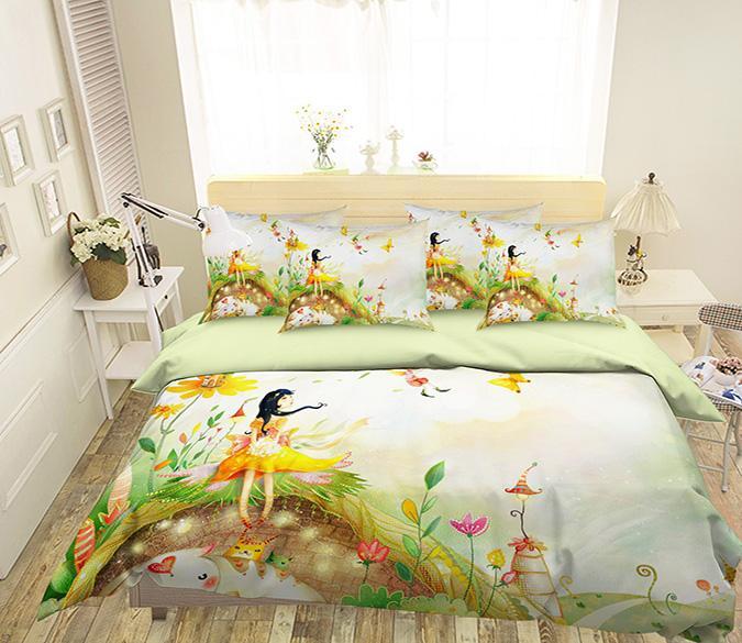 3D Flowers Elves 336 Bed Pillowcases Quilt Wallpaper AJ Wallpaper 