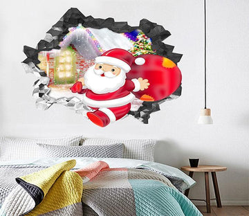 3D Lovely Santa Claus 16 Broken Wall Murals Wallpaper AJ Wallpaper 