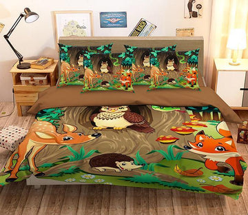 3D Forest Lovely Animals 238 Bed Pillowcases Quilt Wallpaper AJ Wallpaper 