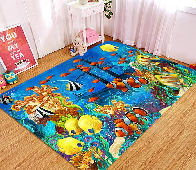 3D Colorful Ocean Boat 39 Non Slip Rug Mat Mat AJ Creativity Home 