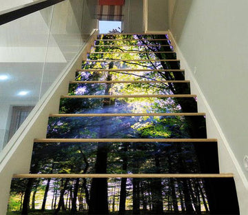 3D Pretty Forest Sunshine 394 Stair Risers Wallpaper AJ Wallpaper 
