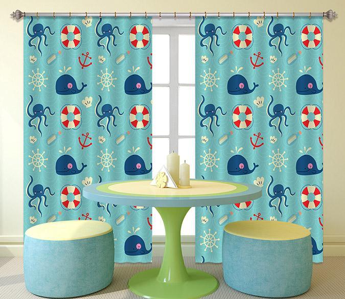 3D Ocean Pattern 2403 Curtains Drapes Wallpaper AJ Wallpaper 