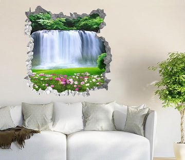 3D Grassland Waterfall 235 Broken Wall Murals Wallpaper AJ Wallpaper 