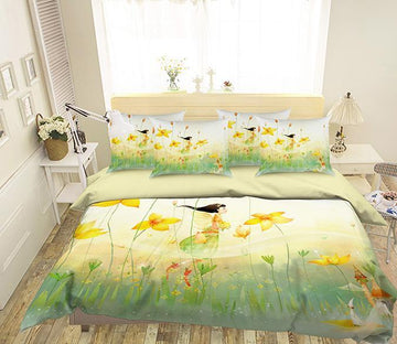 3D Flying Flowers Elf 338 Bed Pillowcases Quilt Wallpaper AJ Wallpaper 